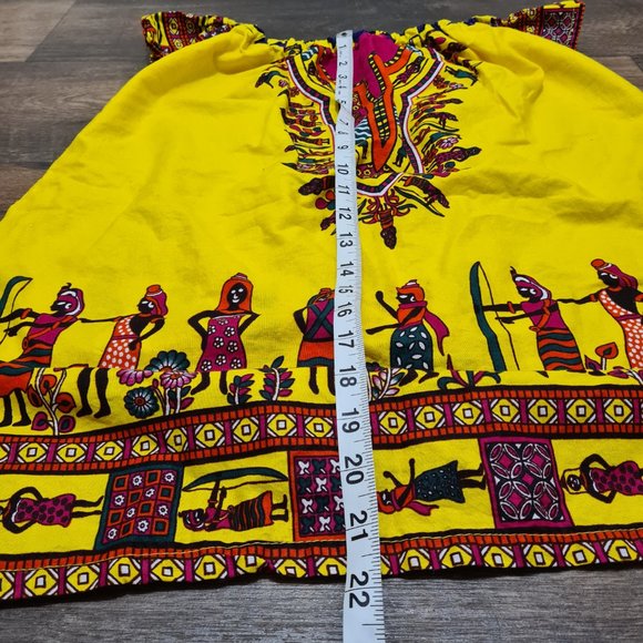 Juneteenth Custom Children's Grow with Me Multi-wear Yellow Dashiki Dress/Shirt - Picture 6 of 8